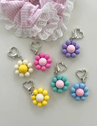 Mini Flower Keyring Beaded Flower Phone Strap Loop