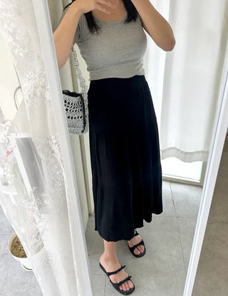 Stretchy U-neck Cotton T-shirt Women's Summer Basic Short Sleeve Tee