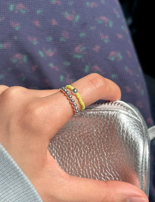 925 Silver Ball Bead Ring Vivid Layered Ring
