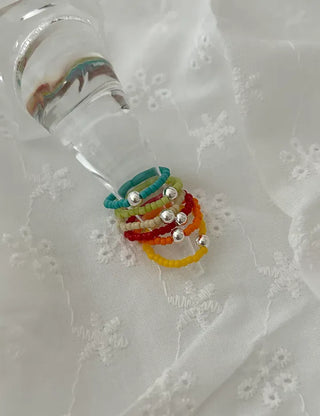 925 Silver Ball Bead Ring Vivid Layered Ring
