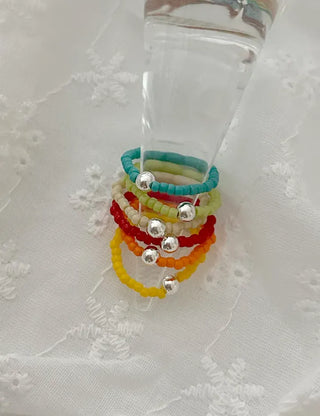 925 Silver Ball Bead Ring Vivid Layered Ring