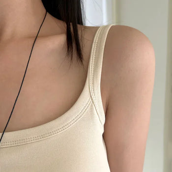 Women's summer inner tank top with built-in cups, strappy tank top, bra top