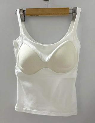 Women's summer inner tank top with built-in cups, strappy tank top, bra top