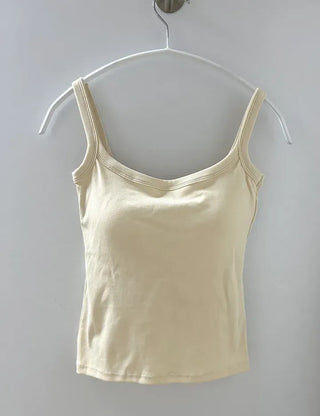 Women's summer inner tank top with built-in cups, strappy tank top, bra top