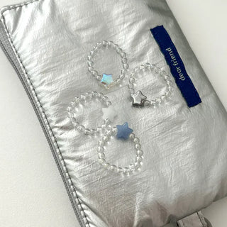 Star transparent bead ring women's summer bead fashion ring