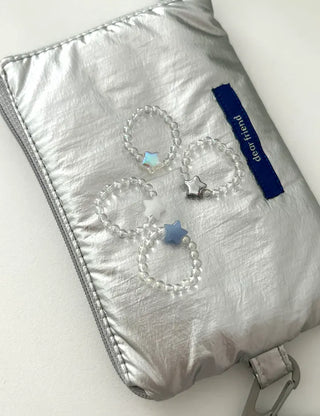 Star transparent bead ring women's summer bead fashion ring