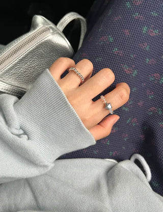 Star transparent bead ring women's summer bead fashion ring