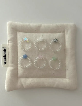 Star transparent bead ring women's summer bead fashion ring