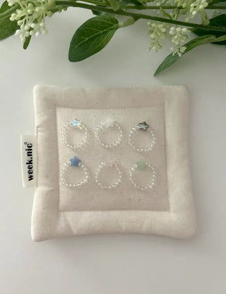 Star transparent bead ring women's summer bead fashion ring
