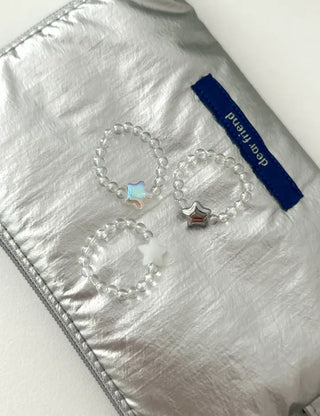 Star transparent bead ring women's summer bead fashion ring