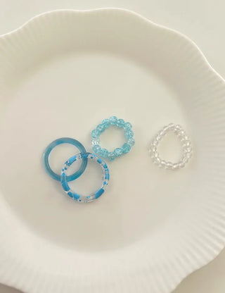Set of 4 Cracked Bead Rings Formica Summer Layering