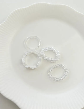 Set of 4 Cracked Bead Rings Formica Summer Layering