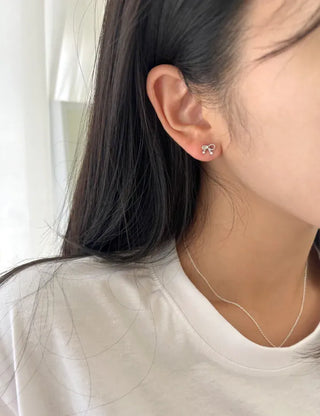 Piece Set Ribbon Earrings Pearl Daily Mini Earrings