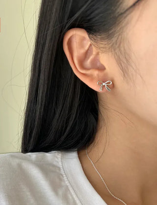 Piece Set Ribbon Earrings Pearl Daily Mini Earrings