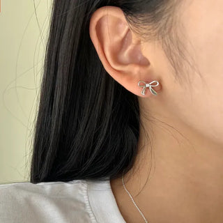 Piece Set Ribbon Earrings Pearl Daily Mini Earrings
