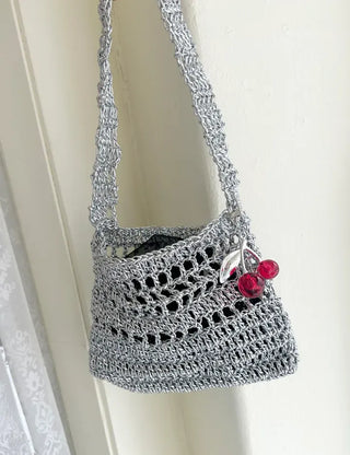 Metal Cherry Keyring Phone Strap Bead Keyholder Bag Charm