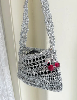 Metal Cherry Keyring Phone Strap Bead Keyholder Bag Charm