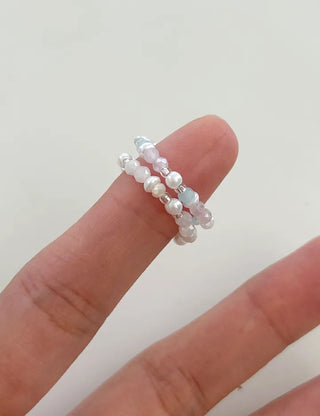 Piece Transparent Bead Ring Pearl Heart Fashion Women's Ring