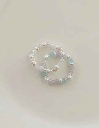 Piece Transparent Bead Ring Pearl Heart Fashion Women's Ring