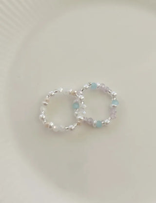 Piece Transparent Bead Ring Pearl Heart Fashion Women's Ring