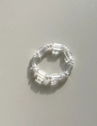 Piece Transparent Bead Ring Pearl Heart Fashion Women's Ring