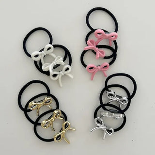 Set of mini elastic hair ties for children and girls.