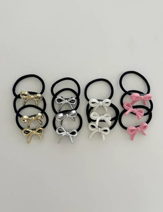 Set of mini elastic hair ties for children and girls.