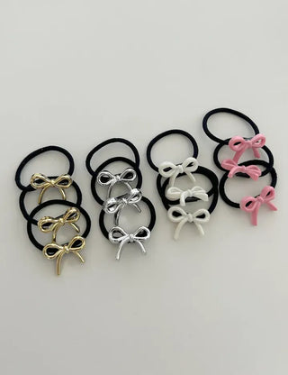 Set of mini elastic hair ties for children and girls.