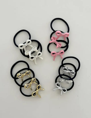 Set of mini elastic hair ties for children and girls.