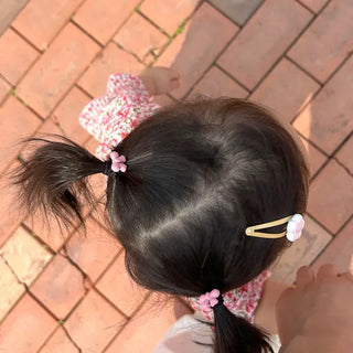 Set of mini elastic hair ties for children and girls.