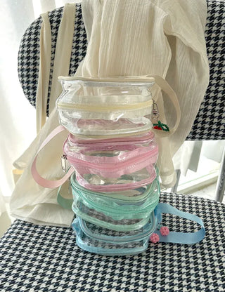 Pastel transparent pouch PVC cosmetics swimming gym bag