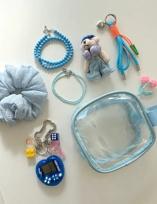 Pastel transparent pouch PVC cosmetics swimming gym bag
