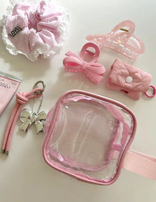 Pastel transparent pouch PVC cosmetics swimming gym bag