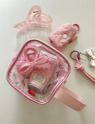 Pastel transparent pouch PVC cosmetics swimming gym bag