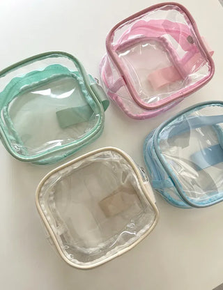 Pastel transparent pouch PVC cosmetics swimming gym bag