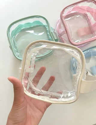 Pastel transparent pouch PVC cosmetics swimming gym bag