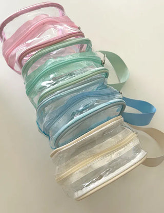 Pastel transparent pouch PVC cosmetics swimming gym bag