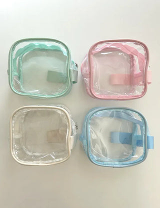Pastel transparent pouch PVC cosmetics swimming gym bag