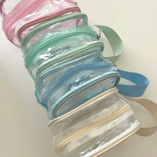 Pastel transparent pouch PVC cosmetics swimming gym bag