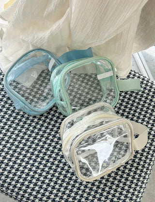 Pastel transparent pouch PVC cosmetics swimming gym bag