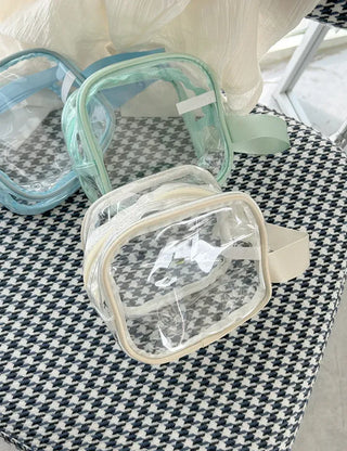 Pastel transparent pouch PVC cosmetics swimming gym bag