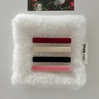 1+1 Velvet Square Mini Clip Bangs Side Hair Pin