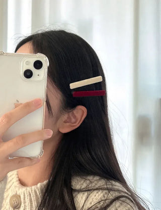1+1 Velvet Square Mini Clip Bangs Side Hair Pin