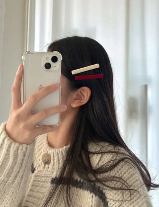 1+1 Velvet Square Mini Clip Bangs Side Hair Pin