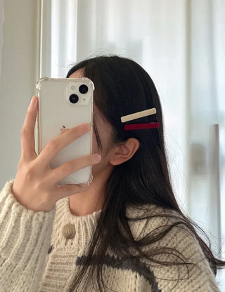 1+1 Velvet Square Mini Clip Bangs Side Hair Pin