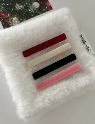 1+1 Velvet Square Mini Clip Bangs Side Hair Pin