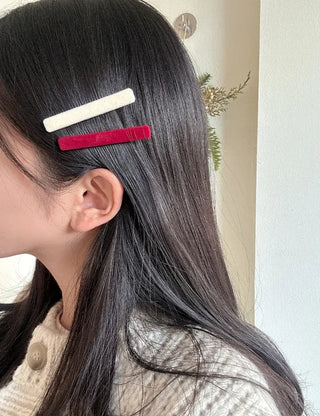1+1 Velvet Square Mini Clip Bangs Side Hair Pin