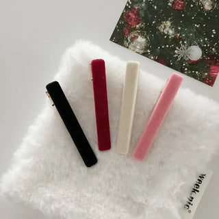 1+1 Velvet Square Mini Clip Bangs Side Hair Pin