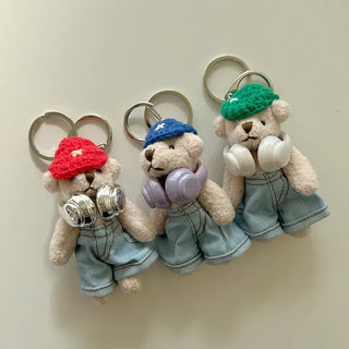Headset, Teddy Bear, Keyring, Bag Decoration, Couple Keyholder