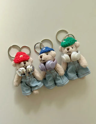 Headset, Teddy Bear, Keyring, Bag Decoration, Couple Keyholder